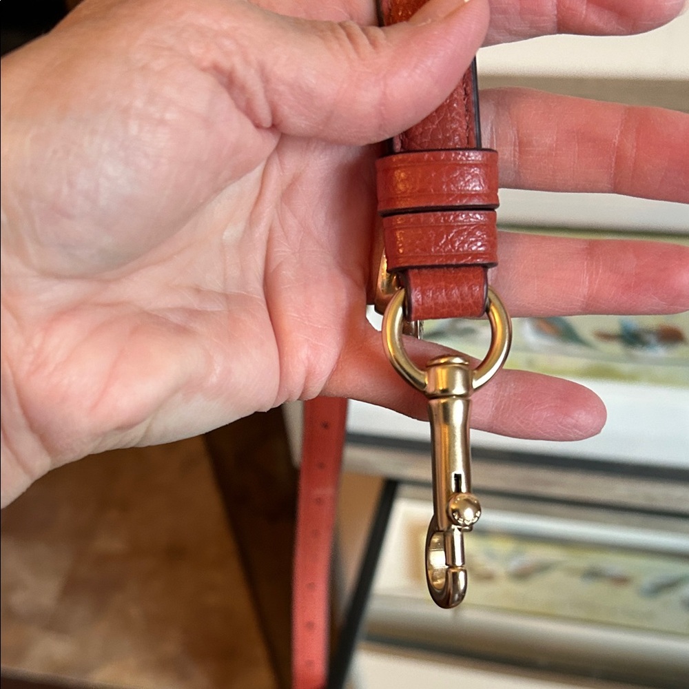 Coach Rust colored crossbody strap with Gold Hardware - Picture 11 of 13